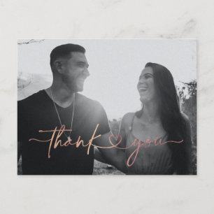 Carte de remerciements photo minimaliste de Mariag