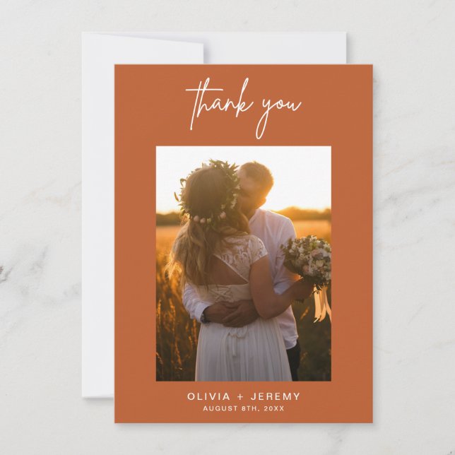 Carte de remerciements photo minimaliste Mariage (Devant)