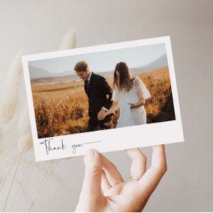 Carte de remerciements photo minimaliste Mariage
