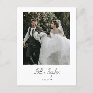 Carte de remerciements photo minimaliste Mariage