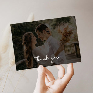 Carte de remerciements photo minimaliste Mariage s