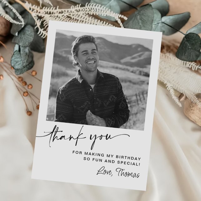 Carte De Remerciements Photo moderne du 50e anniversaire (Créateur téléchargé)