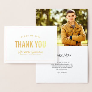 Carte de remerciements photo moderne Grad Gold Foi