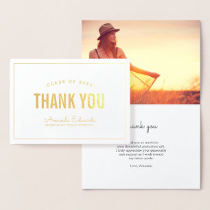 Carte de remerciements photo moderne Grad Gold Foi