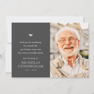 Carte De Remerciements Photo moderne minimaliste simple Memorial