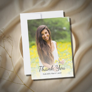 Carte De Remerciements Photo moderne Simple Quinceañera