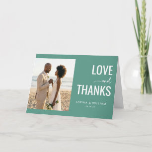 Carte De Remerciements Photo Moderne Teal Romantique