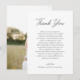 Carte De Remerciements Photo noir et blanc minimal Mariage élégant