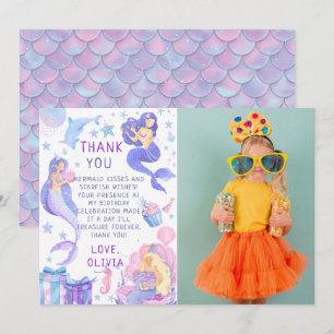 Carte De Remerciements Photo Notre Petite Sirène Tous Les Âges Anniversai