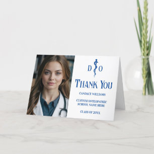 Carte De Remerciements Photo Ostéopathique Médicale personnalisée
