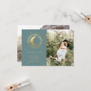 Carte de remerciements photo Pastel Celestial Gold