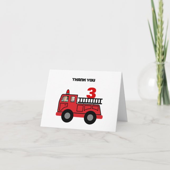 Carte De Remerciements Photo personnalisé d'anniversaire d'enfant avec ca (Devant)