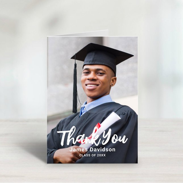 Carte De Remerciements Photo personnalisée de l'obtention du diplôme (Créateur téléchargé)