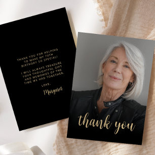 Carte De Remerciements Photo personnalisée Fête du 70e anniversaire