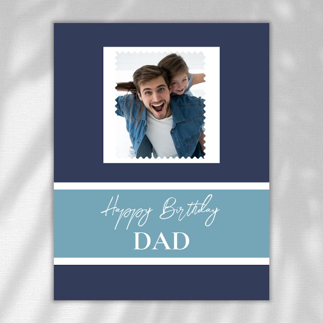 Carte De Remerciements Photo personnalisée pour l'anniversaire de papa (Créateur téléchargé)