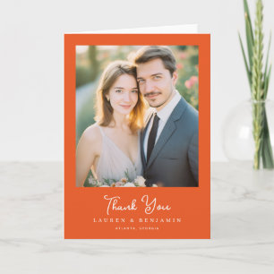 Carte De Remerciements Photo photographique orange reconnaissant