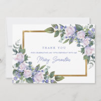 Photo plat anniversaire 19 ans floral bleu blanc