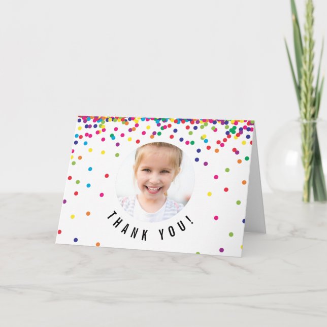 Carte de remerciements photo | Rainbow Birthday Co (Devant)
