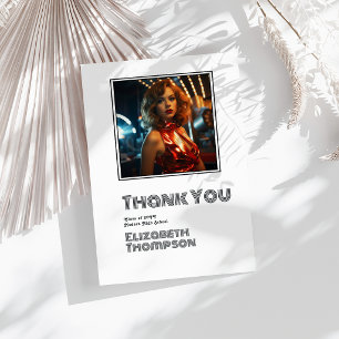 Carte De Remerciements Photo Retro Disco Graduation