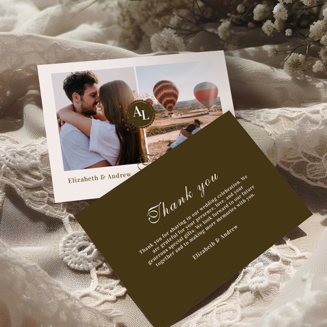 Carte De Remerciements Photo Rococo Floral Antique Frame Mariage (Créateur téléchargé)