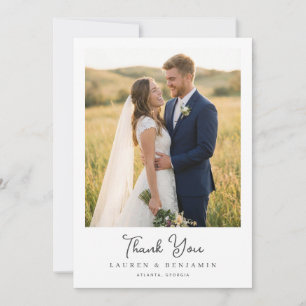 Carte De Remerciements Photo Romantique Bleu Joyeux