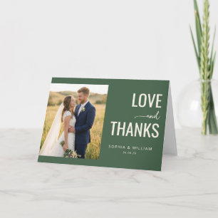 Carte De Remerciements Photo romantique vert sincère