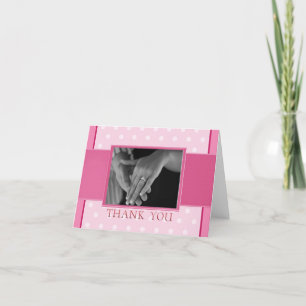 Carte de remerciements photo rose