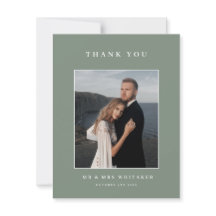 Carte de remerciements photo Sage Green Mariage