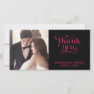 Carte de remerciements PHOTO SCRIPT ÉCRIT À LA MAI