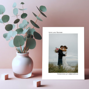 Carte de remerciements photo simple de Mariage du 