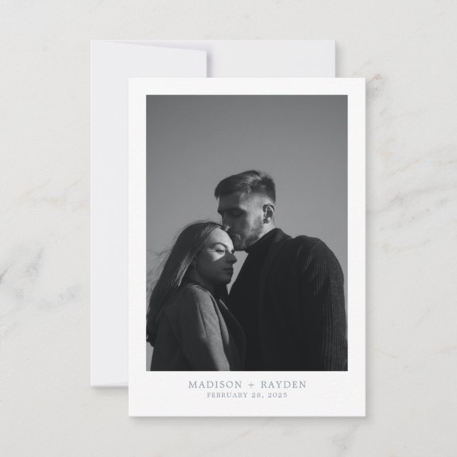 Carte de remerciements photo simple Dusty Blue Mar (Devant)