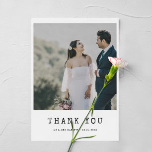 Carte de remerciements photo simple mariage de mac