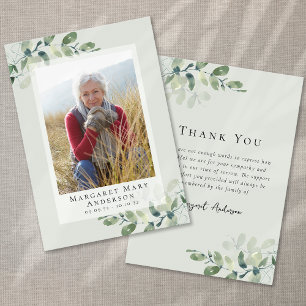 Carte De Remerciements Photo Sympathy Eucalyptus funérailles