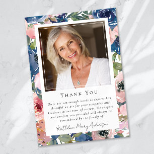 Carte De Remerciements Photo Sympathy floral Funeral Memorial