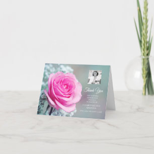 Carte De Remerciements Photo Sympathy Thank You Elegant Pink Rose