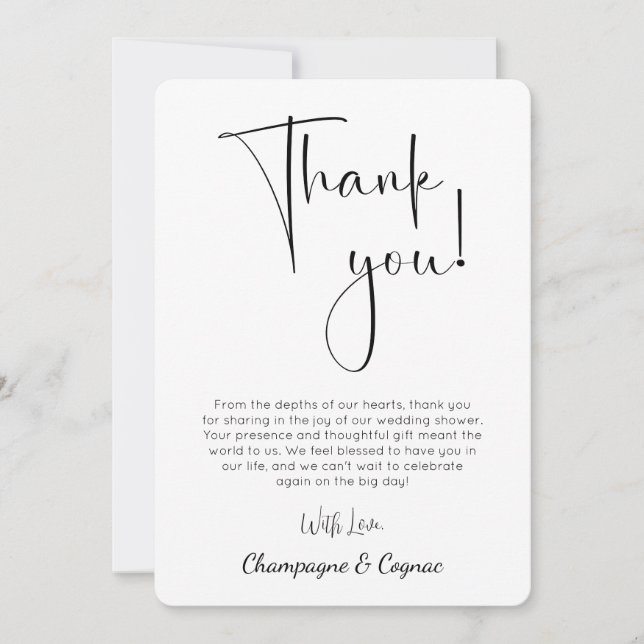 Carte de remerciements photo Wedding shower de scr (Devant)