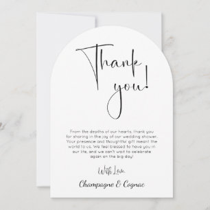 Carte de remerciements photo Wedding shower de scr