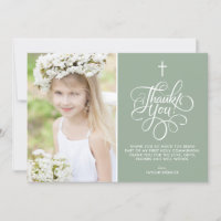 Photo Whimsical Sage Green First Holy Communion
