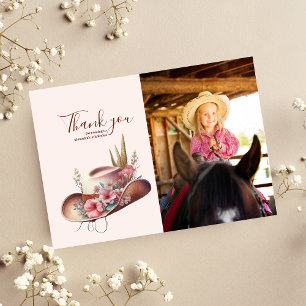 Carte De Remerciements Photo Wild West Cowgirl Pays Occident Anniversaire