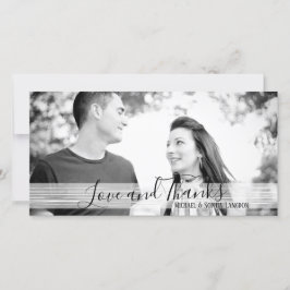 Carte De Remerciements Photocartes modernes Black & White Love and Thanks