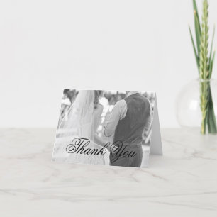 Carte De Remerciements Photographie de calligraphie élégante pour mariage
