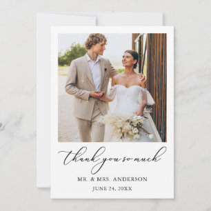 Carte De Remerciements Photographie de mariage de calligraphie minimalist