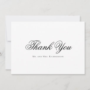 Carte De Remerciements Photographie de mariage noir et blanc en typograph