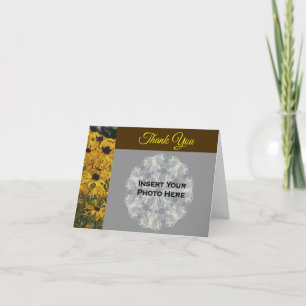 Carte De Remerciements Photographie du Mariage de la fleur Black Eyed Sus