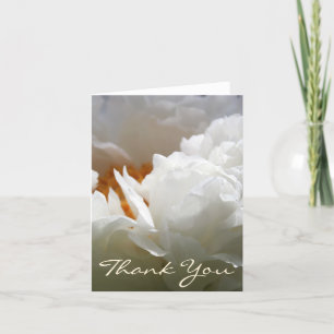 Carte De Remerciements Photographie florale de White Peony Remerciement C