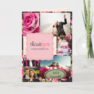 Carte De Remerciements Photos faites sur commande noires et roses