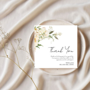 Carte De Remerciements Photos minimalistes de Mariage Ivory Bliss