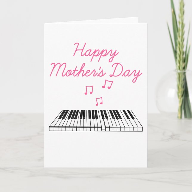 Carte De Remerciements Piano Fête des Mères Pianiste Musicien (Devant)