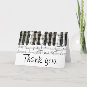 Carte De Remerciements piano keyboard thank you