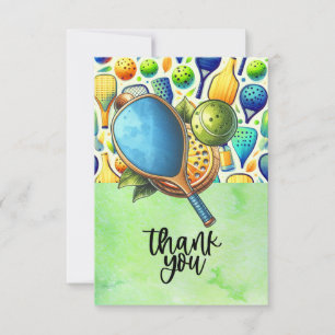 Carte De Remerciements Pickleball avec fleurs drôle
